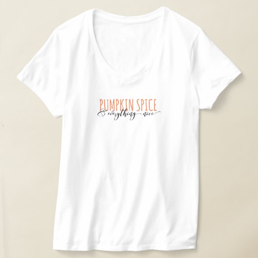 パンプキンスパイス Hanes Nano VネックTシャツ Tシャツ (レイダウン)