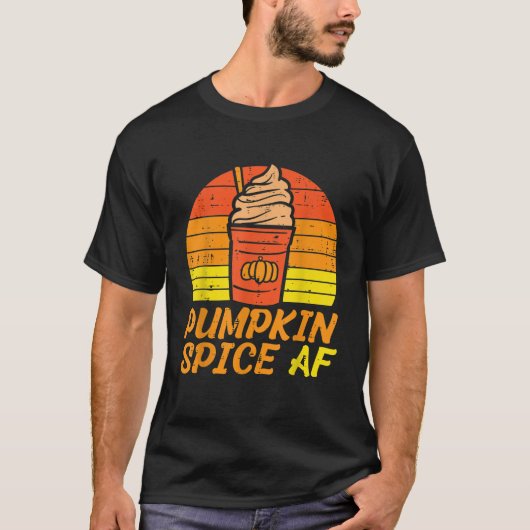 パンプキンスパイスAFレトロハロウィーン秋女性男胡 Tシャツ (正面)