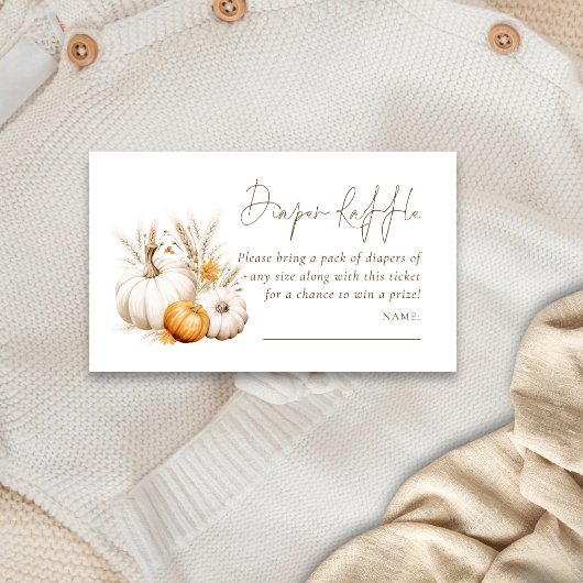 パンプキンスパンパスオムツラッフルベビーシャワー エンクロージャーカード