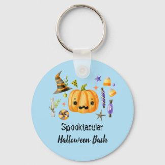 パンプキンスプークタキュラハロウィンバッシュパーティーブルー キーホルダー