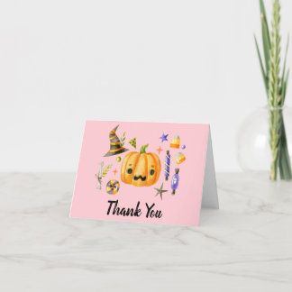 パンプキンスプークタキュラー ハロウィンバッシュパーティーピンク サンキューカード