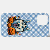 パンプキンスポップ・アートのハロウィーンで焼けるかすれた犬 Case-Mate iPhoneケース (裏面 (横))