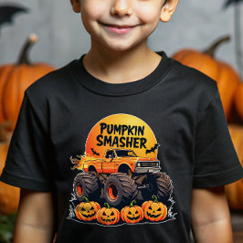 パンプキンスマッシャーモンスタートラック キッズ ハロウィン Tシャツ