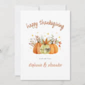 パンプキンスモダンテラコッタハッピー感謝祭 シーズンカード (正面)