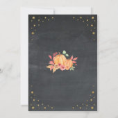 パンプキンスリー誕生日第3秋チョーク金ゴールド招待状 招待状 (裏面)