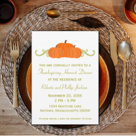 パンプキンスワーズサンクスギビング招待状 招待状