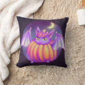 パンプキンスーツパープルこうもりナイトフォグアート クッション (ブランケット)