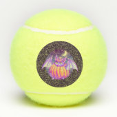 パンプキンスーツパープルこうもりナイトフォグアート テニスボール (裏面)