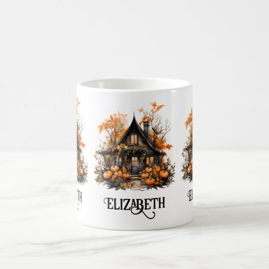 パンプキンス幽霊のよく出るハロウィーン付きハウス コーヒーマグカップ (中央)