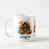 パンプキンス幽霊のよく出るハロウィーン付きハウス コーヒーマグカップ (左)