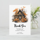 パンプキンス幽霊のよく出るハロウィーン付きハウス サンキューカード (スタンド正面)