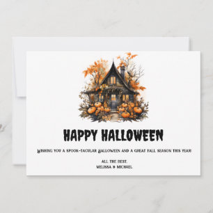 パンプキンス幽霊のよく出るハロウィーン付きハウス シーズンカード