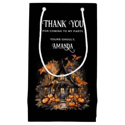パンプキンス幽霊のよく出るハロウィーン付きハウス スモールペーパーバッグ (正面)