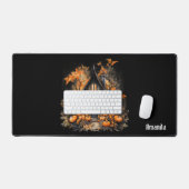 パンプキンス幽霊のよく出るハロウィーン付きハウス デスクマット (キーボード&マウス)