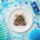 パンプキンス幽霊のよく出るハロウィーン付きハウス ペーパープレート (パーティー)