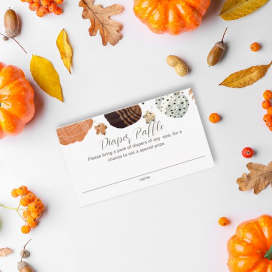 パンプキンス男女兼用おむつラッフルベビーシャワー エンクロージャーカード