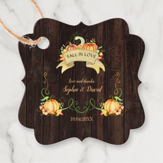 パンプキンス素朴オールドバーン秋インラブズ結婚ズ フェイバータグ (正面)