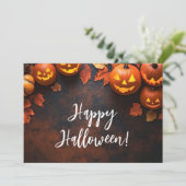 パンプキンス素朴ハロウィングリーティングカード 招待状 (スタンド正面)