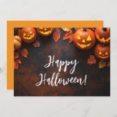 パンプキンス素朴ハロウィングリーティングカード 招待状 (正面/裏面)