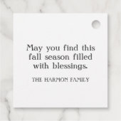 パンプキンス素朴ファームハウスハッピーサンクスギビング フェイバータグ (裏面)