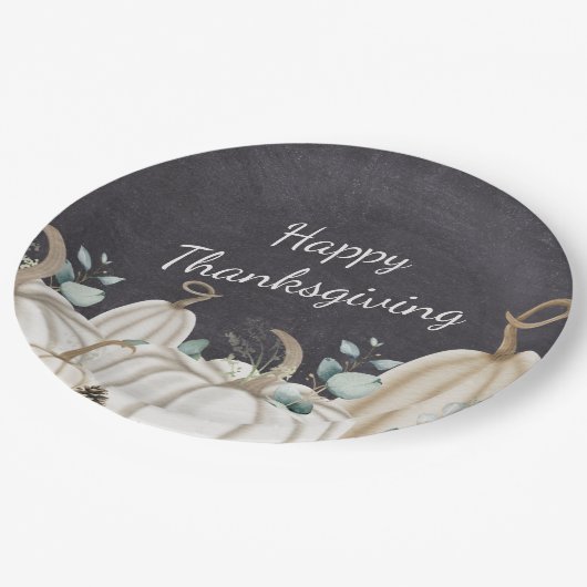 パンプキンス素朴ファームハウスハッピーサンクスギビング ペーパープレート (アングル)