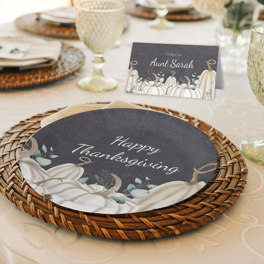 パンプキンス素朴ファームハウスハッピーサンクスギビング ペーパープレート