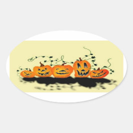 パンプキンス間抜けハロウィーンステッカー 楕円形シール