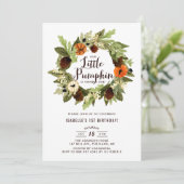 パンプキンズアンドピネコーンリースファースト誕生日 招待状 (スタンド正面)