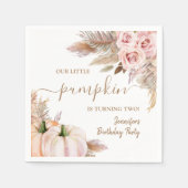 パンプキンズウォーターカラーボホガールズ秋2nd誕生日 スタンダードカクテルナプキン (正面)