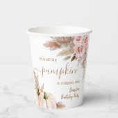 パンプキンズウォーターカラーボホガールズ秋2nd誕生日 紙コップ (裏面)