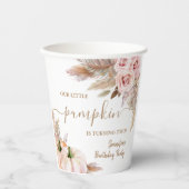 パンプキンズウォーターカラーボホガールズ秋2nd誕生日 紙コップ (正面)