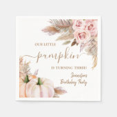 パンプキンズウォーターカラーボホガールズ秋3rd誕生日 スタンダードカクテルナプキン (正面)