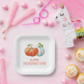 パンプキンズハッピーフレンドシェヴィジングオレンジ秋 ペーパープレート (パーティー)