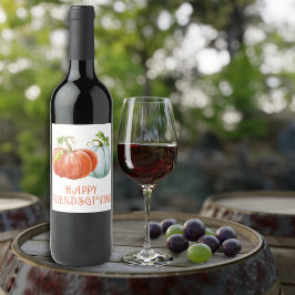 パンプキンズハッピーフレンドシェヴィジングオレンジ秋 ワインラベル