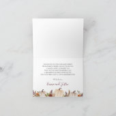 パンプキンズバーガンディオレンジフローラベイビーシャワー  サンキューカード (内部)