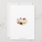 パンプキンズバーガンディオレンジフローラベイビーシャワー  招待状 (裏面)