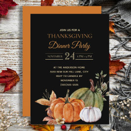パンプキンズブラックサンクスギビングディナーパーティー 招待状