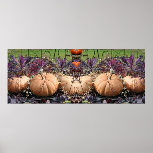 パンプキンズプラントファームスタンド鏡抽象芸術 ポスター (正面)