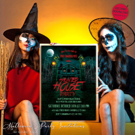 パンプキンズムーンこうもり幽霊のよく出るズハウスハロウィーン 招待状