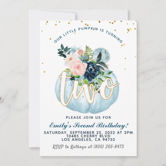 パンプキンセカンド誕生日招待状 招待状 (正面)