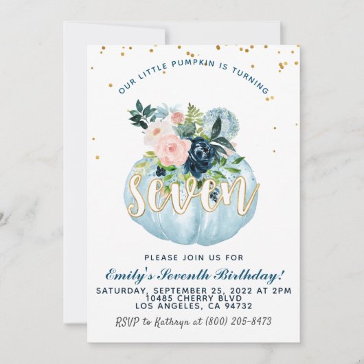 パンプキンセブン誕生日招待状 招待状 (正面)