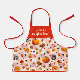 パンプキンタイム！可愛い秋パタ子供へーン エプロン