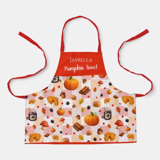 パンプキンタイム！可愛い秋パタ子供へーン エプロン (正面)