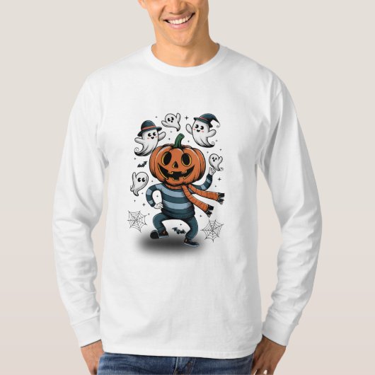 パンプキンダンスパーティー-おもしろいハロウィーンデザイン Tシャツ (正面)