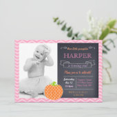 パンプキンチャルクボード誕生日招待状 招待状 (スタンド正面)