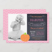 パンプキンチャルクボード誕生日招待状 招待状 (正面/裏面)