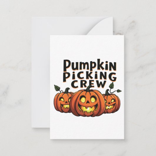 パンプキンチームのハロウィンお揃いコーデ ノートカード (正面)