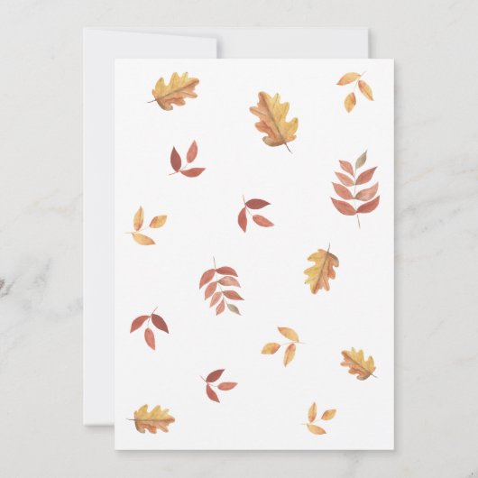 パンプキンテディベア秋ベビーシャワー 招待状 (裏面)