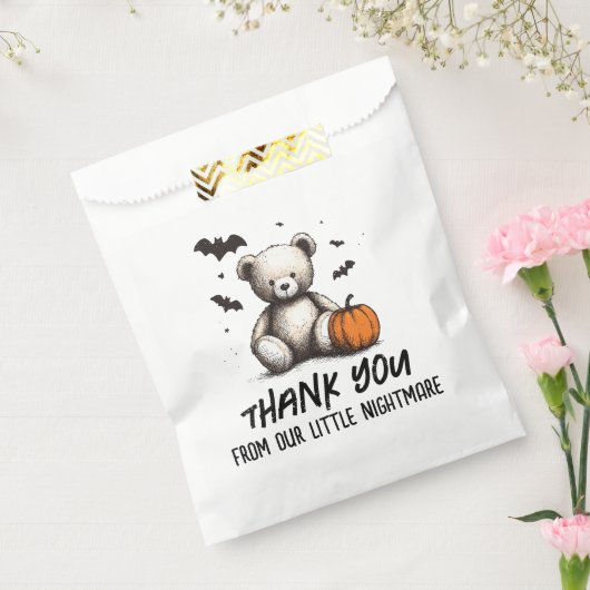 パンプキンテディ赤ちゃんシャワー フェイバーバッグ (封をした状態)