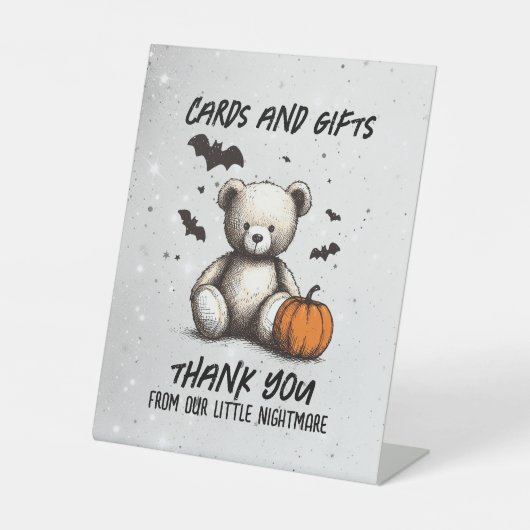 パンプキンテディ赤ちゃんシャワー 台座サイン (正面)